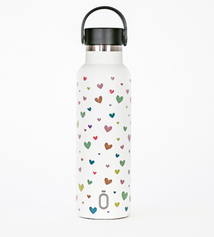 Botella termo de 600 ml Confeti corazones - Runbott - Farmacia Gallardo