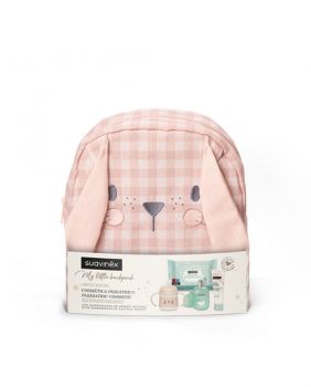 Suavinex Mochila Guardería Conejo con Cosmética, Rosa 