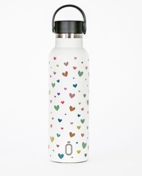 Botella termo de 600 ml Confeti  corazones - Runbott