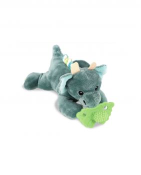 Peluche dragón + Sujeta chupete Verde - Razbuddy